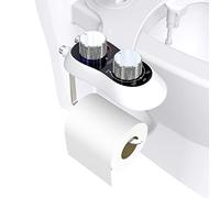 Accesorio de bidé para inodoro, agua caliente y fría, doble boquilla no eléctrica, uso bidet interruptor de presión ajustable con soporte de tela, limpieza frontal y trasera para ducha de inodoro,