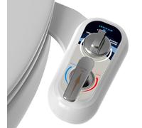 Accesorio de bidé para inodoro, sin bidé ultrafino, boquilla doble no eléctrica (lavado frontal y trasero), presión de agua ajustable, accesorio de asiento de inodoro de bidé de agua dulce