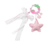 Accesorio de bolsa acrílica de moda con colgante desmontable de estrella de fresa, artesanía y cinta suave de acrílico para mujer, C