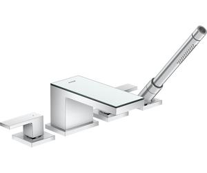 Accesorio de borde de bañera de 4 orificios AXOR MyEdition de hansgrohe, 47430000, Color: cristal cromado / espejo