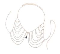 Accesorio de cadena de aleación con cristales para mujer, para fiestas, bikini, joyería corporal, cadena de pecho para festivales y clubes, aleación