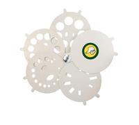 Accesorio de calibre de ventilador de acero inoxidable resistente de tamaño de bolsillo para una medición precisa de corte brillante y piedra ovalada de acero inoxidable