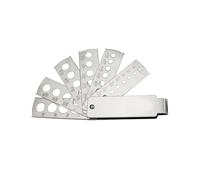Accesorio de calibre de ventilador de acero inoxidable resistente de tamaño de bolsillo para una medición precisa de corte brillante y piedra ovalada de acero inoxidable