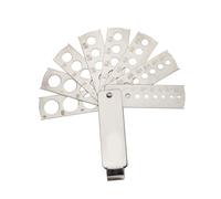 Accesorio de calibre de ventilador de acero inoxidable resistente de tamaño de bolsillo para una medición precisa de corte brillante y piedra ovalada de acero inoxidable