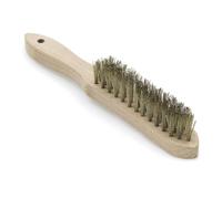 Accesorio de cepillo de alambre latón 4-filas 28 cm agujero accesorio de cepillo de alambre con cuerda de