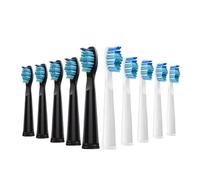 Accesorio De Cepillo De Dientes Eléctrico: Cabezal De Cepillo De Dientes. Compatible Para SEAGO SG910/507/958/515/949/575/551(White-5pcs Black-5pcs)