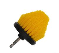 Accesorio de cepillo de taladro, cabezal de cepillo de limpieza eléctrico cónico de 2.5 pulgadas para taladros eléctricos, herramienta de fregado para baño, cocina y tapicería (amarillo)