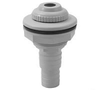 Accesorio de chorro de retorno de piscina con salida de globo ocular de 3/4 y adaptador de manguera macho roscado de 1 1/2 para piscinas sobre el suelo, incluye junta, tuerca y adaptador