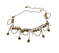 Accesorio de cintura ajustable hecho a mano, diseño retro de moneda, cadena de cintura con flecos largos, joyería de danza, cinturón decorado con monedas, talla única, como se describe, como se