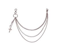 Accesorio de cintura de metal para pantalones, cadena con cierre seguro, joyería corporal ligera para vestidos, vaqueros, ocasiones formales, accesorio de cintura multicapa de lujo, talla única, como