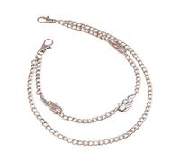 Accesorio de cintura de metal para pantalones, cadena con cierre seguro, joyería corporal ligera para vestidos, vaqueros, ocasiones formales, accesorio de cintura multicapa de lujo, talla única, como
