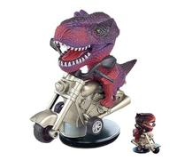 Accesorio de coche de dinosaurio a la deriva - Figura de motocicleta T-Rex, adorno de salpicadero en movimiento | Novedades creativas, PVC de alta calidad, fácil instalación, actualización divertida