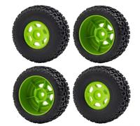 Accesorio De Coche RC para Arrma para Mojave para Grom Mega 380 1/14 4 Uds Ruedas Goma Plástico Neumáticos Llantas Piezas Mejora Refacción Modificaciones Reemplazo(Green)