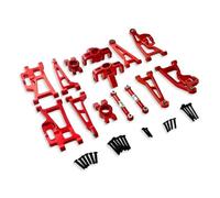 Accesorio De Coche RC Para Hyper Go Para MJX 14209 14210 H14BM 1/14 Juego Barras Dirección Metálicas Cazoletas Basculantes Repuesto Coche Control Remoto(Red)