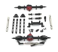 Accesorio De Coche RC para MN para MN82 LC79 para MN78 1/12 Kit Ensamblajes Delanteros Traseros Metal Piezas Coche RC Modelo Mejorado Reemplazar Reparación Modificada(Black)