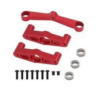 Accesorio De Coche RC para Tamiya para TT02 para TT-02 1/10 Conjunto Dirección Metal con Rodamiento RC Piezas Mejora Coche Reemplazo Modificado DIY Modificaciones(Red)