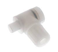 Accesorio de compresión acodado de PVDF 8x6 mm y G1/8'' con rosca macho y perno banjo 10 bar