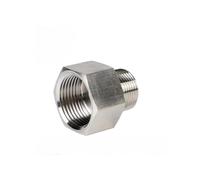 Accesorio de compresión de tubo Adaptador de manómetro, conexión alta presión acero inoxidable 304, casquillo reductor hexagonal hembra M20 a macho NPT(3/8inch)