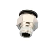 Accesorio de conector de aire neumático PC 14 mm, 16 mm Rosca 1/8 1/4 3/8 1/2 Accesorios de manguera de plástico negro Accesorios neumáticos(PC16-02)