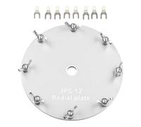 Accesorio de conexión a tierra ligero para antena de onda corta PAC-12 JPC-12 con base de aluminio de 110 g y 10 terminales de horquilla (plata)