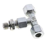 Accesorio de corte en T de acero galvanizado 10L y G1/4'' con rosca macho 315 bar ajustable ISO 8434-1
