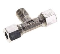 Accesorio de corte en T de acero inoxidable 10L y M14x1,5 (con) con rosca macho 315 bar ISO 8434-1
