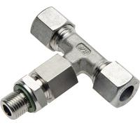 Accesorio de corte en T de acero inoxidable 6S y M12x1,5 con rosca macho 630 bar ajustable ISO 8434-1