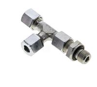 Accesorio de corte en T en ángulo recto de acero galvanizado 8L y G1/4'' con rosca macho 315 bar ajustable ISO 8434-1