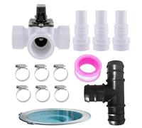 Accesorio de derivación para calentador solar de piscina, kit de derivación de mangueras de 1.3/1.5 pulgadas para calentador solar de piscina, juego de regulación y válvula desviadora de piscinas