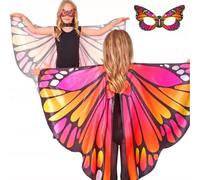 Accesorio de disfraz: alas de mariposa y máscara, rosa
