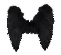 Accesorio De Disfraz De Alas De Ángel De Plumas Negras Para Adultos