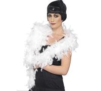 Accesorio De Disfraz De Rocky Horror Con Boa De Plumas Deluxe Blanca 180cm 80g