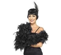 Accesorio De Disfraz De Rocky Horror Con Boa De Plumas Deluxe Negra 180CM 80G