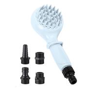 Accesorio de ducha para perros, rociador de cepillo de baño para perros con cepillo suave y adaptadores, cabezal de ducha de mano de rosca de 1,27 cm para lavado de mascotas, fregar, masajear, aseo