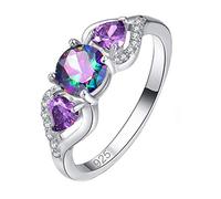 Accesorio de encanto para anillo con diamantes de imitación de cristal en forma de corazón de color plateado, 7 novedades Hermosa y hábil.