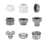 Accesorio de escurridor de fregadero de cocina PPR de 41 a 46 mm, de 45 a 32/58 mm, de 50 mm a 1,5, conector de fregadero con cabezal en T, adaptador antidesbordamiento y junta de goma.(140mm Hand Bas