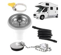 Accesorio de esquina para evacuación de fregadero de camping-Car | Filtro impermeable a prueba de fugas, montaje de fregadero con tubo | para autocaravanas, barcos, reparación y viajes