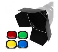 Accesorio de flash Godox BD-04 Visera Barndoor 7" con filtros y rejilla