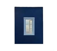 Accesorio de fotografía de ventana para viajes creativos, retratos y fotos de paisaje, marco de papel azul de 20 x 15 cm con diseño clásico de panel (A)