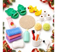 Accesorio de gnomo en miniatura, decoración de baño para puerta de amigo | Juego de 20 duendes navideños completamente de material resistente y textil, aprox. 0,7 - 9 cm, para escenas en miniatura
