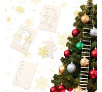 Accesorio de gnomo Navidad, escalera de punto, trazos de gnomos, plantillas de duendes para ventanas, huellas de duendes para puerta de cristal, decoración navideña (estilo A)