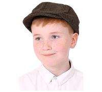 Accesorio de gorra plana para niños, paquete de 6 unidades, sombrero marrón de periódico con patrón de espiga, accesorio de disfraz para niños y niñas, estilo victoriano, para el Día Mundial del Libro