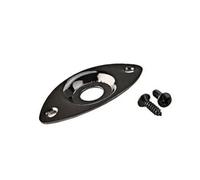 Accesorio de Guitarra Dended Placa De Conector Ovalada Salida De Guitarra Conector De Clavija Placa De Conector Conector Con Piezas De Tornillos (Color : Black)