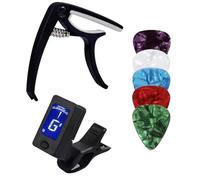 Accesorio De Guitarra Kit - Guitarra Acústica Capodastral | Sintonizador De Tweezer Cromático | Incluye 5 Mediadores, Clips De Liberación Rápida, Perfecto Para Guitarras Eléctricas Bajas Ukulele