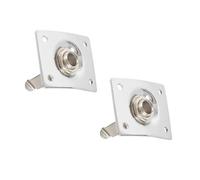 Accesorio de Guitarra Toma De Salida De Placa Cuadrada Cromada Estándar, 2 Uds., Para Piezas De Guitarra Eléctrica