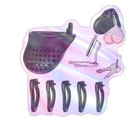 Accesorio de jaula protectora de resina ABS negra con varilla metálica invisible y 5 mosquetones para hombre - eshlZ77 (C-Negro)