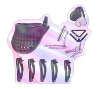 Accesorio de jaula protectora de resina ABS negra con varilla metálica invisible y 5 mosquetones para hombre - eshlZ77 (C-Negro+correa auxiliar)