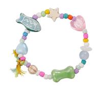 Accesorio de joyería de cerámica con cuentas vintage para mujer con bonitos diseños de conejos y zanahorias, joyería de dibujos animados de moda, talla única, como se describe