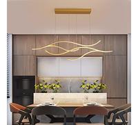 Accesorio de lámparas de lámpara de Ola Minimalista, Accesorio de Colgantes LED Sala de Estar de la Isla de la Cocina, LED Moderno de luz de Comedor-2 de Oro Claro de 120x28 cm (47x11 Pulgadas)