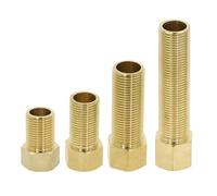 Accesorio de latón, acoplador cambio macho a hembra 1/2 ", adaptador conector recto 28mm, 40mm, 50mm, 70mm y 100mm longitud(Tan)